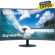 Samsung LC27T550FDMXUE 27" 1000R Bezel-Less Curved Monitor with Speaker FHD VA AMD FreeSync