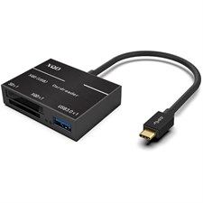Onten OTN-9189 USB-C to XQD / SD / USB 3.0 Card Reader - Black