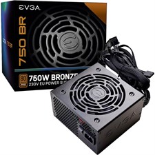 EVGA 750 BR 750W Non-Modular Black Desktop Power Supply, 80 Plus Bronze, 100-BR-0750-K3