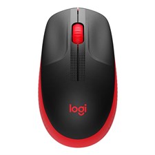 Logitech M190 Full-Size Wireless Mouse - Red / Grey - 910-005908
