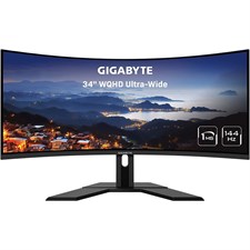 Gigabyte G34WQC A Curved Gaming Monitor 34" 1500R VA Panel, Ultra-Wide QHD, 144Hz, 1ms, HDR400, FreeSync Premium