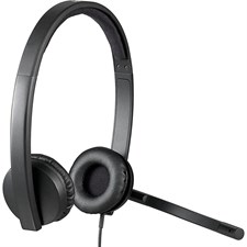 Logitech H570E USB Wired USB Stereo Headset - 981-000574 - Noise-Cancelling Microphone - Designed For Business