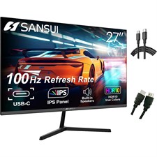 SANSUI ES-27X3 27" IPS 100Hz HDR10 Monitor | FHD, Built-in Speakers, USB Type-C