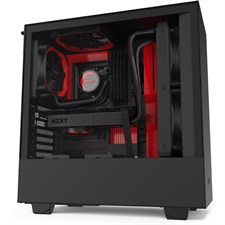 NZXT H510 Compact Mid-Tower Case with Tempered Glass (Matte Black/Red) - CA-H510B-BR