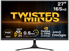 Twisted Minds FHD 27'',165Hz ,Fast IPS, 0.5ms, HDR Flat Gaming Monitor TM27FHD165IPS