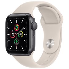 Apple Watch SE (GPS, 44mm) - Space Gray Aluminum Case with Starlight Sport Band